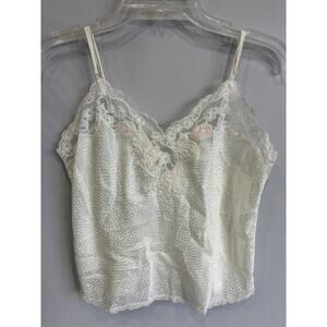 Vtg 90's Y2K Sara Beth Lingerie Slip Tank Top Lace Embroidery Spaghetti …